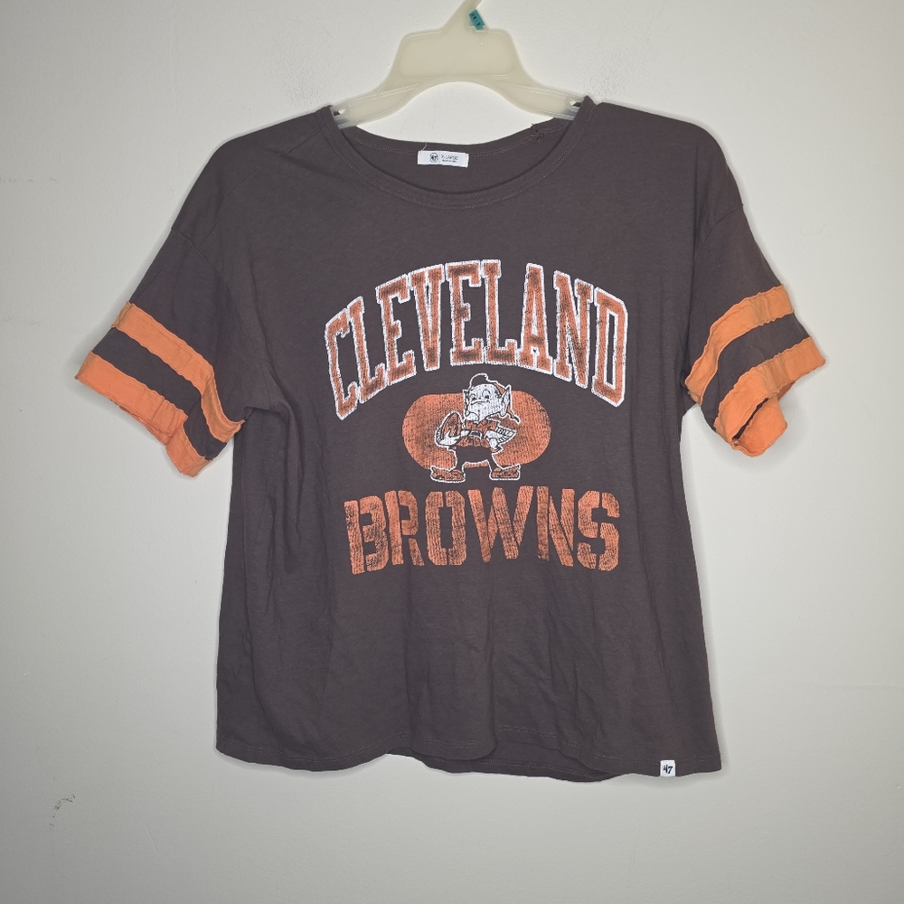 47 Cleveland Browns Womens Browns Dani Short Sleeve T-Shirt Size XL - Picture 2 of 7